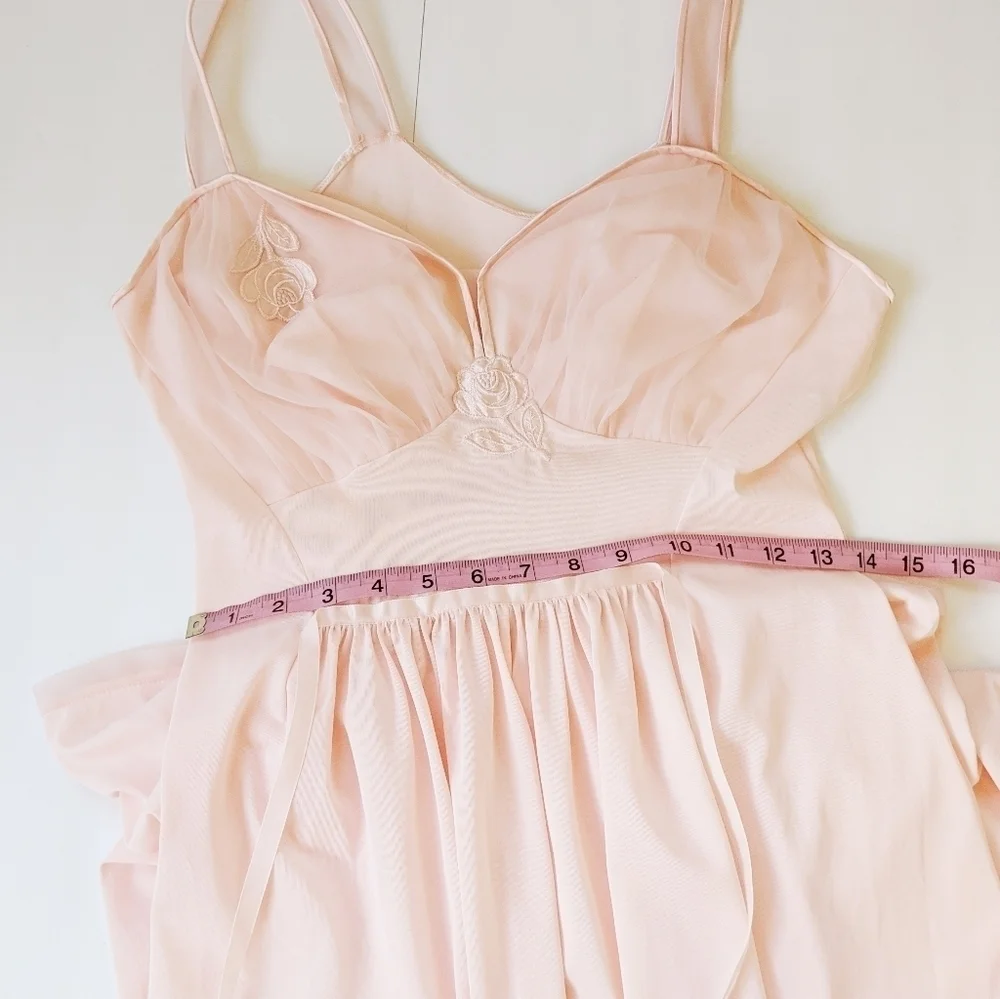 Vintage 60's Artemis Pastel Pink Bias Cut Ballerina Slip Dress - Picture 9 of 14